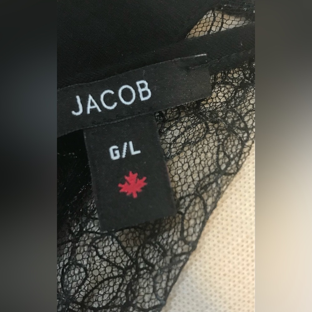 Jacob Classic Black Midi Dress With Lace - Picture 5 of 6